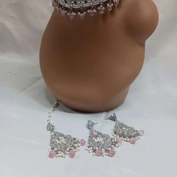 NEW Rhinestone and pearl choker set - Picture 2 of 6